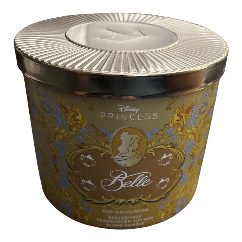 NEW Bath & Body Works Belle DISNEY Crown Lid 3-Wick Candle 25-45 hour 14.5 oz